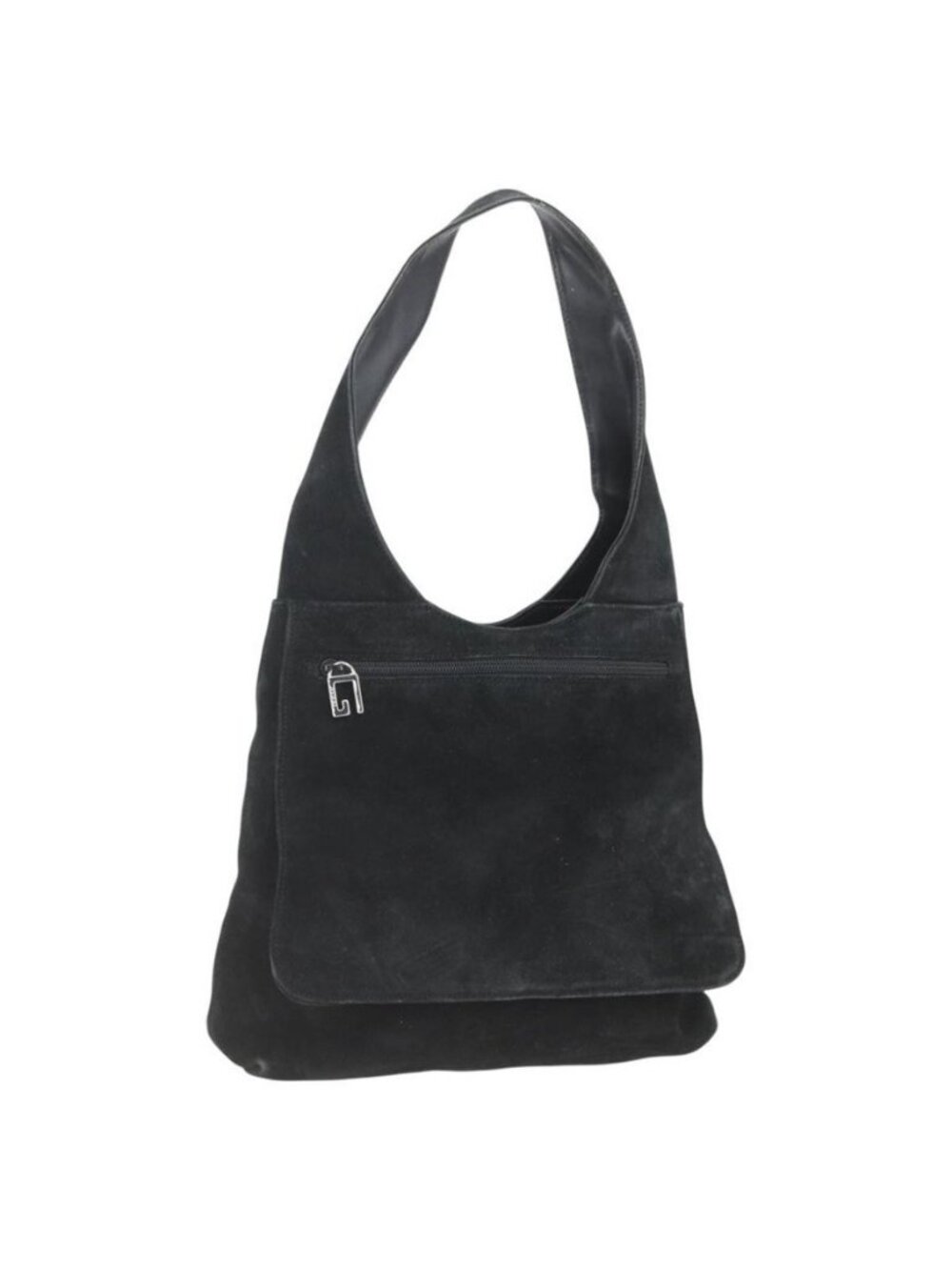 Authentic GUCCI Shoulder Bag Suede Black
